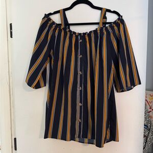 Striped Off-Shoulder Women's Top